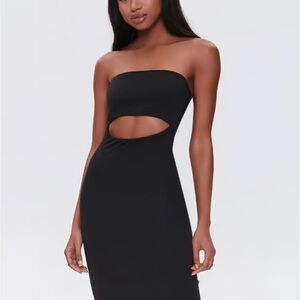 Forever 21 Black Strapless Cutout Dress